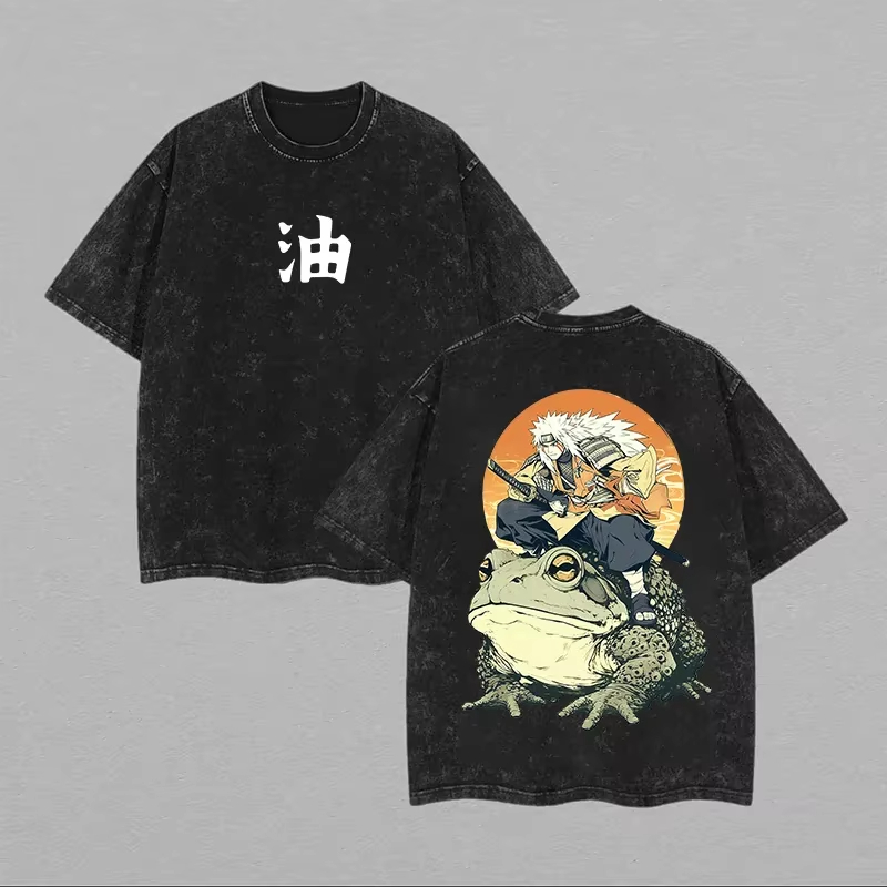 Acid Wash Vintage Graphic T Shirt - Camiseta Jiraiya 2026, Naruto Toad Sannin,