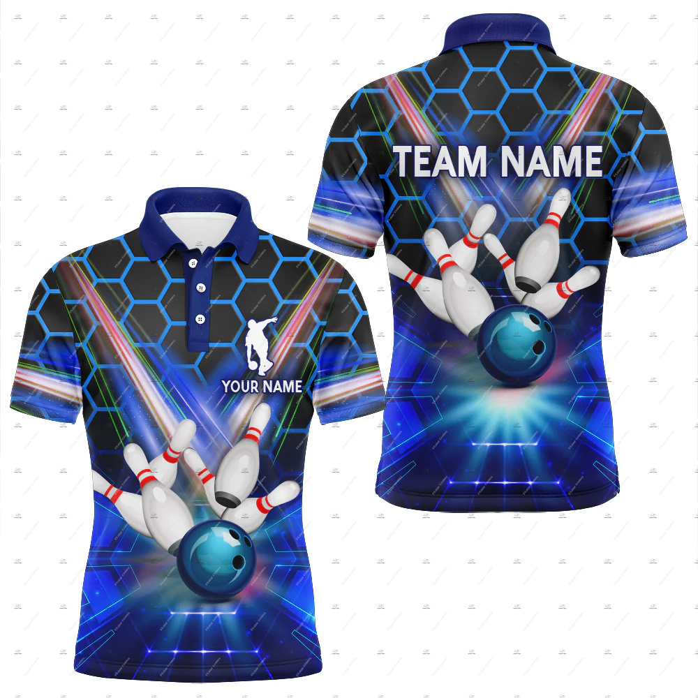 Short Sleeve Bowling Shirt Retro - Camisetas Polo de Manga Corta de