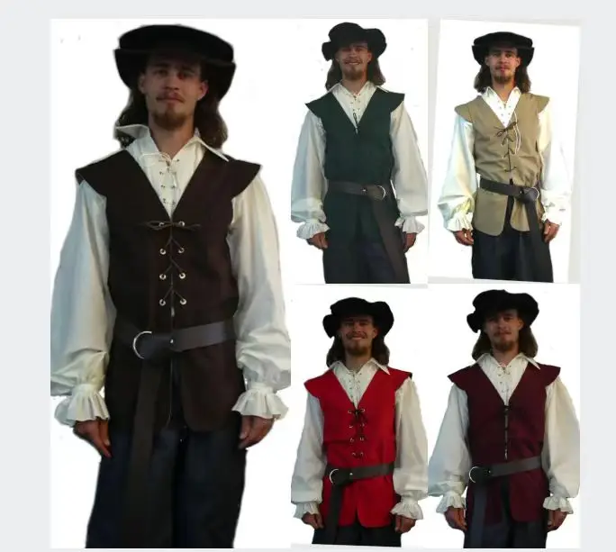 Medieval Gothic Lace Up Pirate Shirt - Camisas medievales con volantes gótico Steampunk