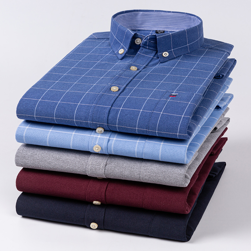 Oxford Cotton Casual Shirt Business - Camisas informales para hombre, camisa de