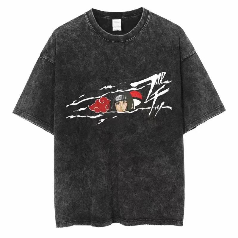 Acid Wash Vintage Graphic T Shirt - Camiseta con efecto desgastado Naruto para
