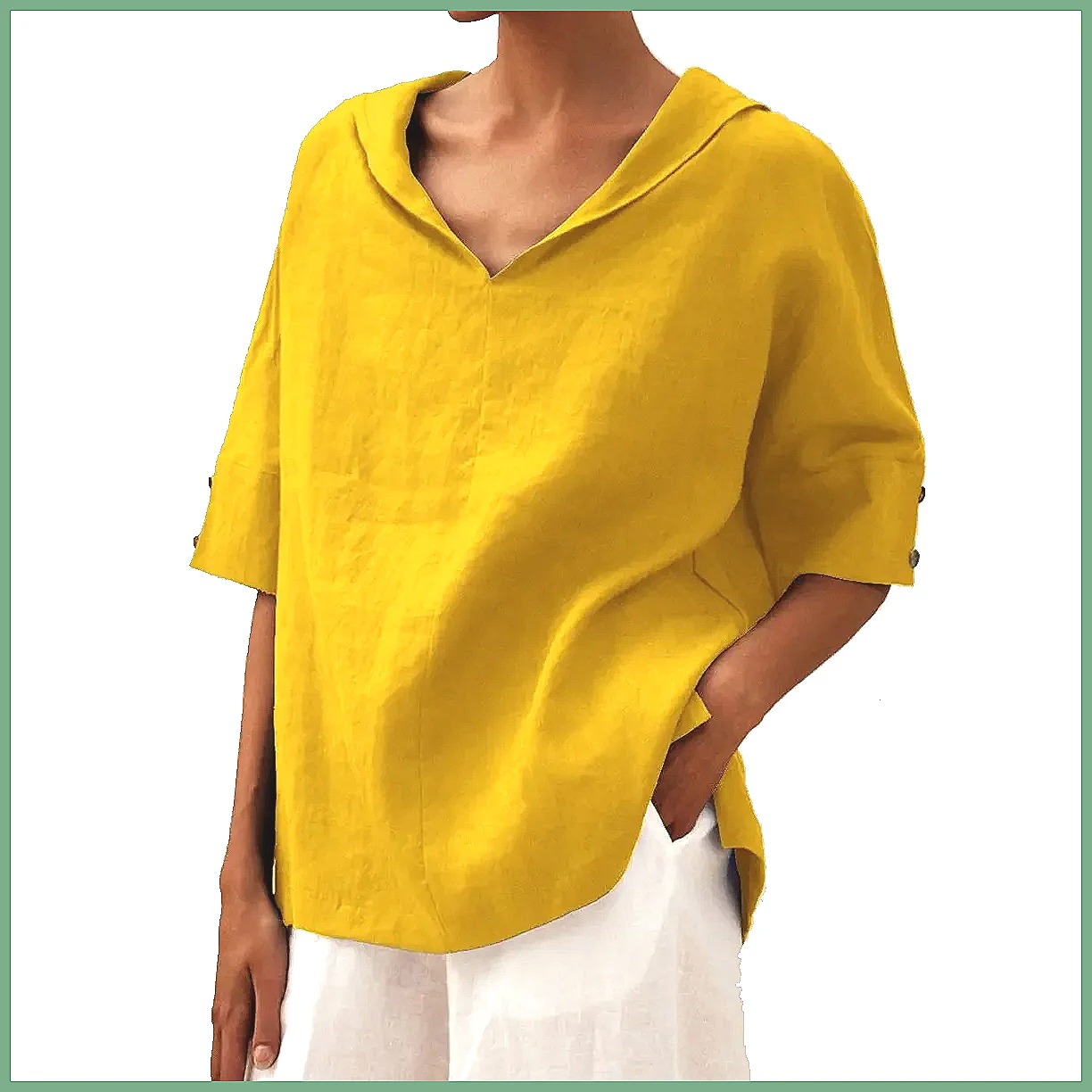 Shirts - Camisa Holgada de Lino y Algodón