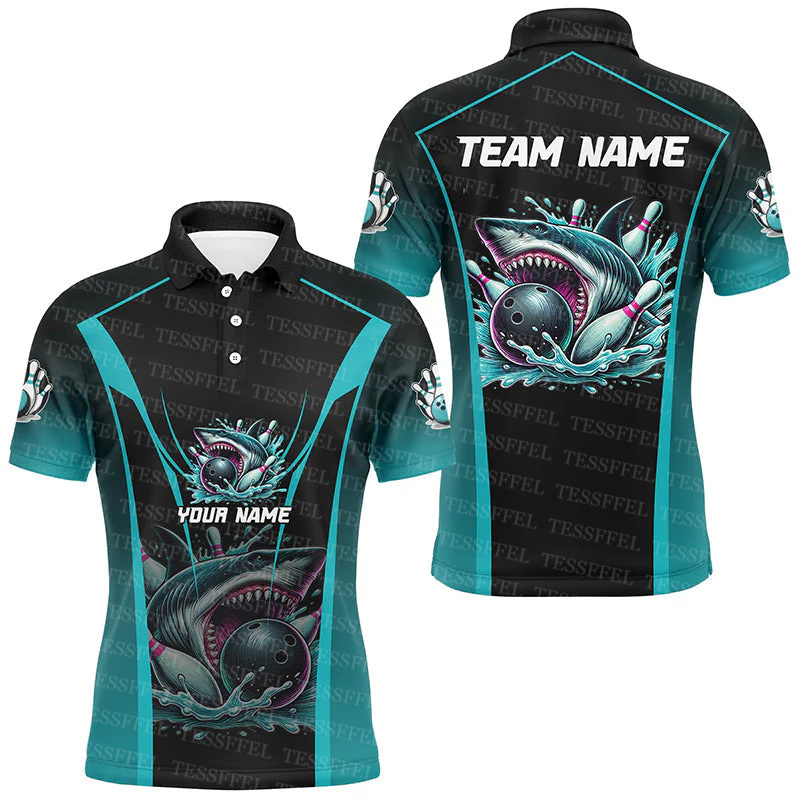 Short Sleeve Bowling Shirt Retro - Nombre personalizado Graffiti llama gradiente bolos