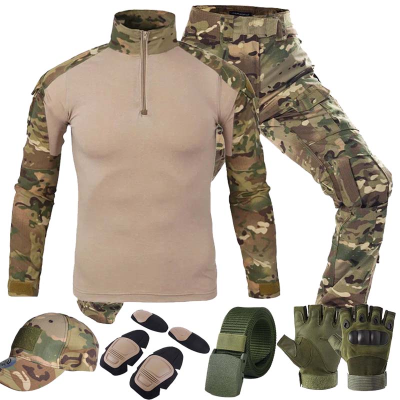 Trajes tácticos MC para exteri - Tactical Military Shirt Cargo reseña y precio