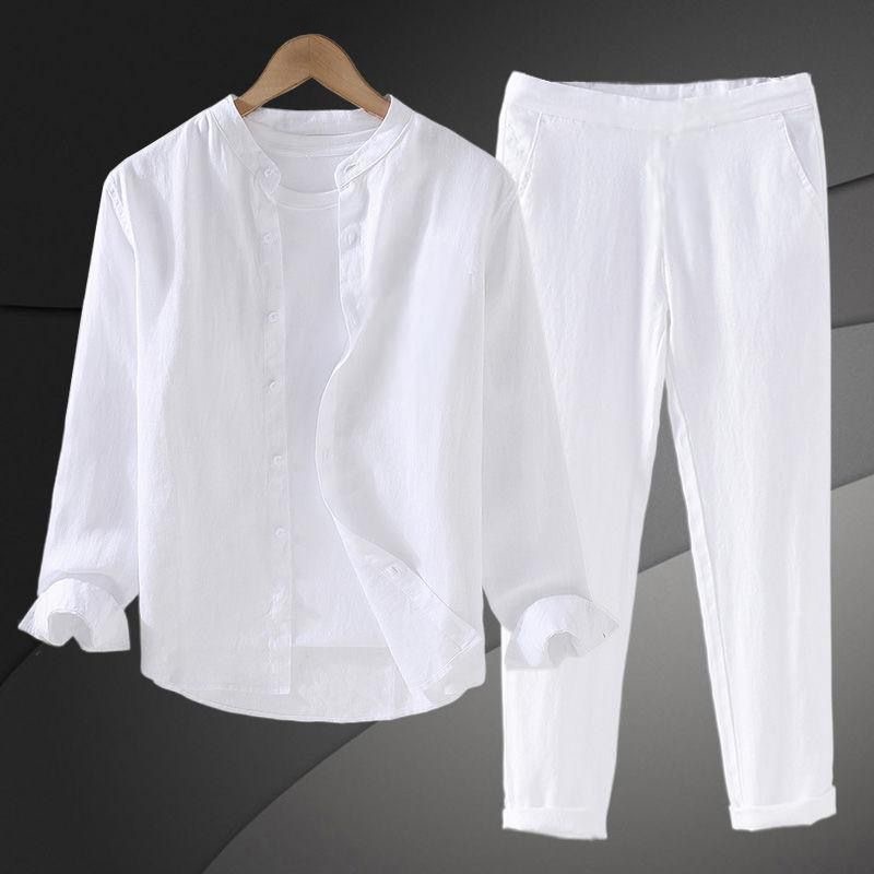 Conjunto de Camisa y Pantalone - Mens Linen Shirt Long Sleeve reseña y precio
