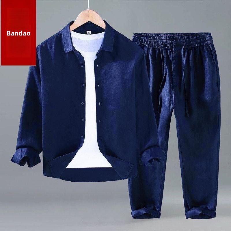 Conjunto de Camisa y Pantalone - Mens Linen Shirt Long Sleeve reseña y precio