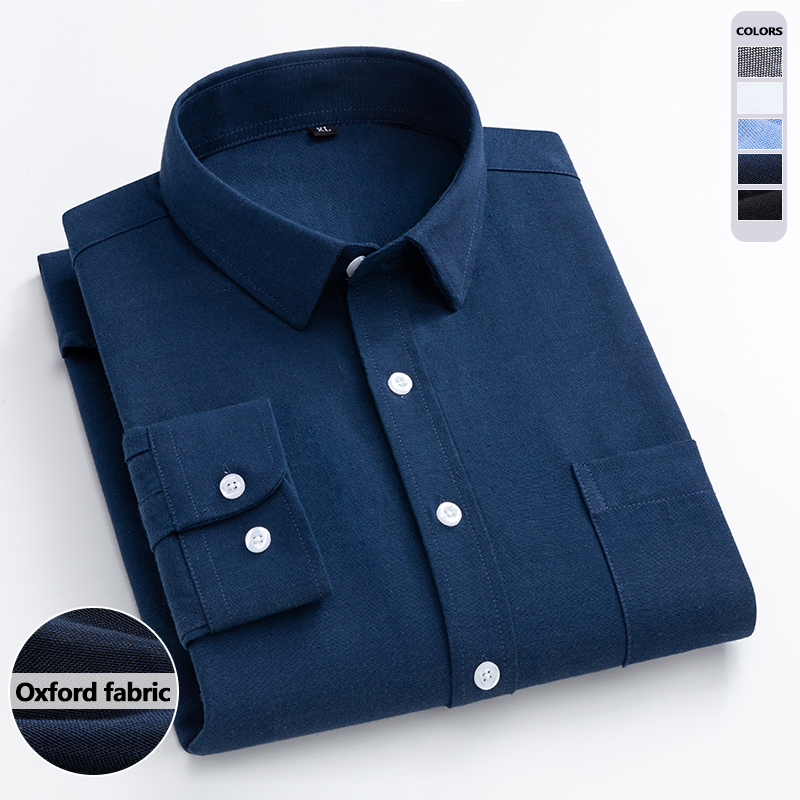 Camisa Oxford azul marino de m - Oxford Cotton Casual Shirt Business reseña y precio