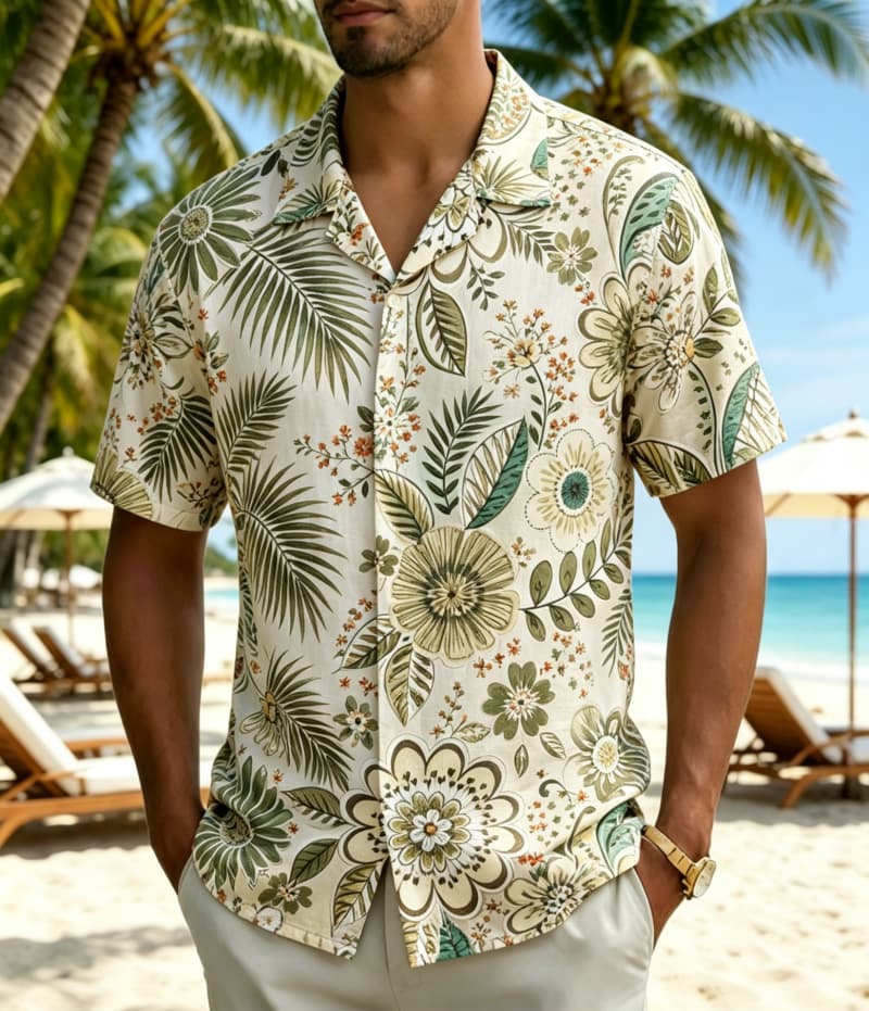 Camisa de Hombre con Estampado - Vintage Hawaiian Floral Shirt reseña y precio