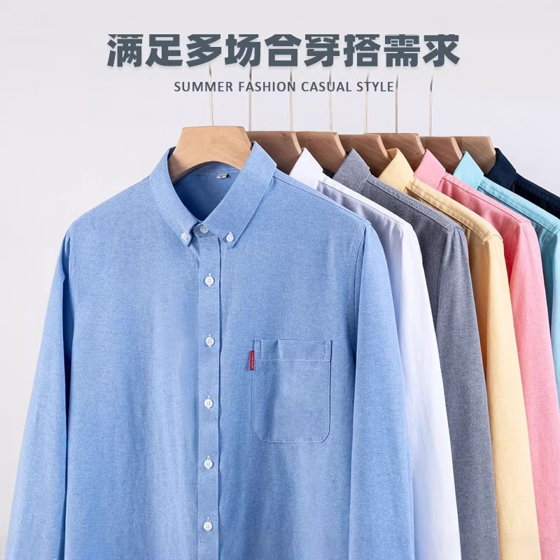 Camisa de Hombre de Manga Larg - Oxford Cotton Casual Shirt Business reseña y precio
