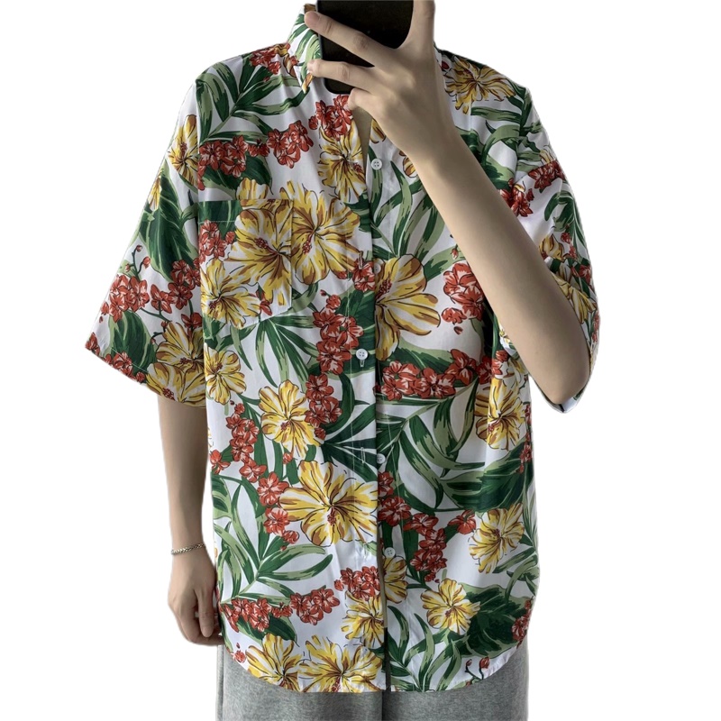 Camisa de manga corta con esta - Vintage Hawaiian Floral Shirt reseña y precio