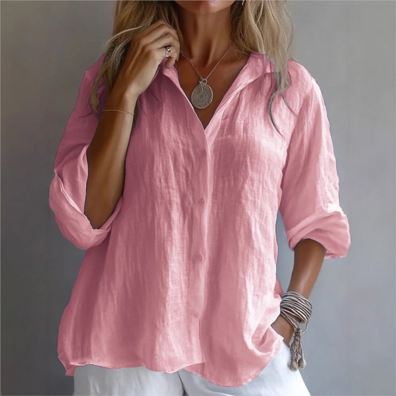 Ropa De Mujer De lino De Color - Mens Linen Shirt Long Sleeve reseña y precio