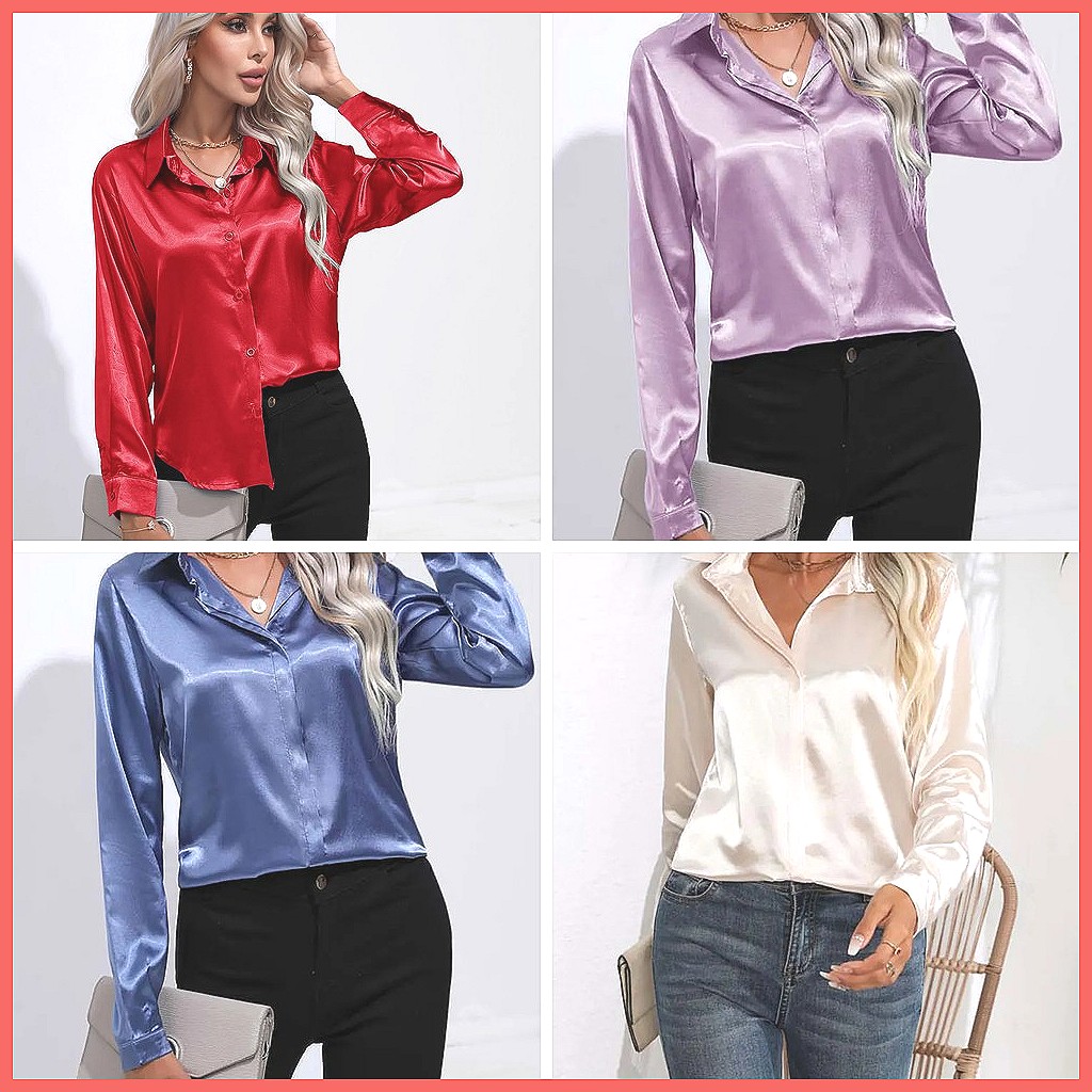 Camisa de Satén para Mujer, Pr - Shirts reseña y precio