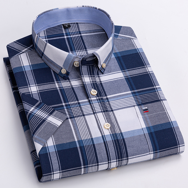 Camisa de manga corta de calid - Oxford Cotton Casual Shirt Business reseña y precio