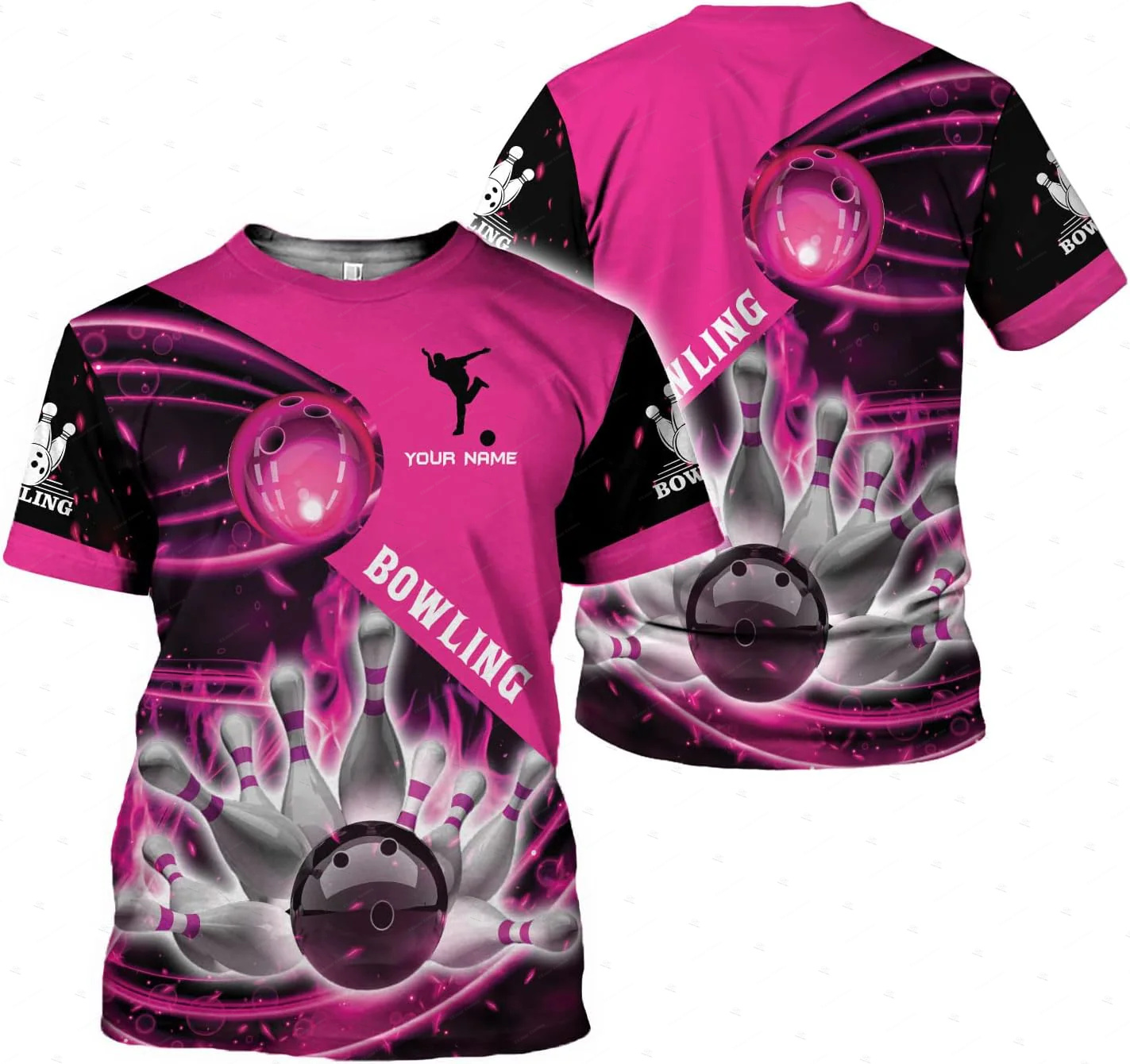 Nombre personalizado gradiente - Short Sleeve Bowling Shirt Retro reseña y precio