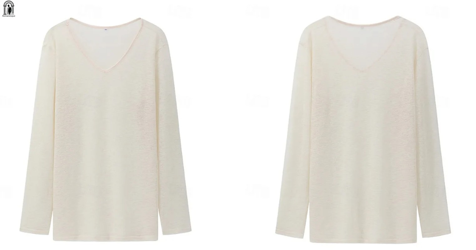 Camiseta de Manga Larga con Cu - Mens Linen Shirt Long Sleeve reseña y precio