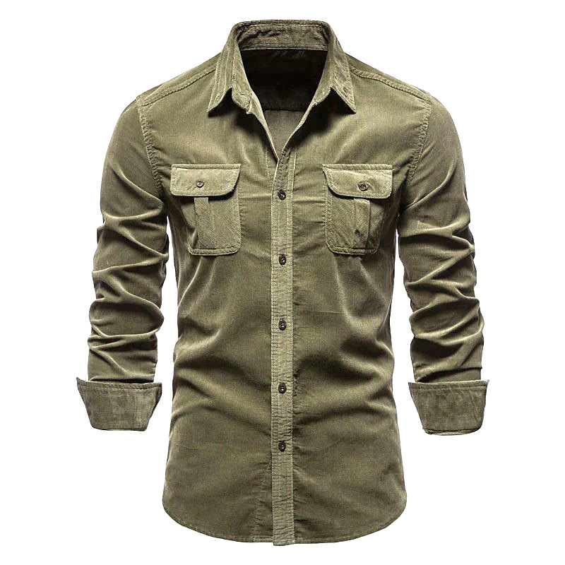 Nueva camisa de pana para homb - Corduroy Button Up Shirt Men reseña y precio