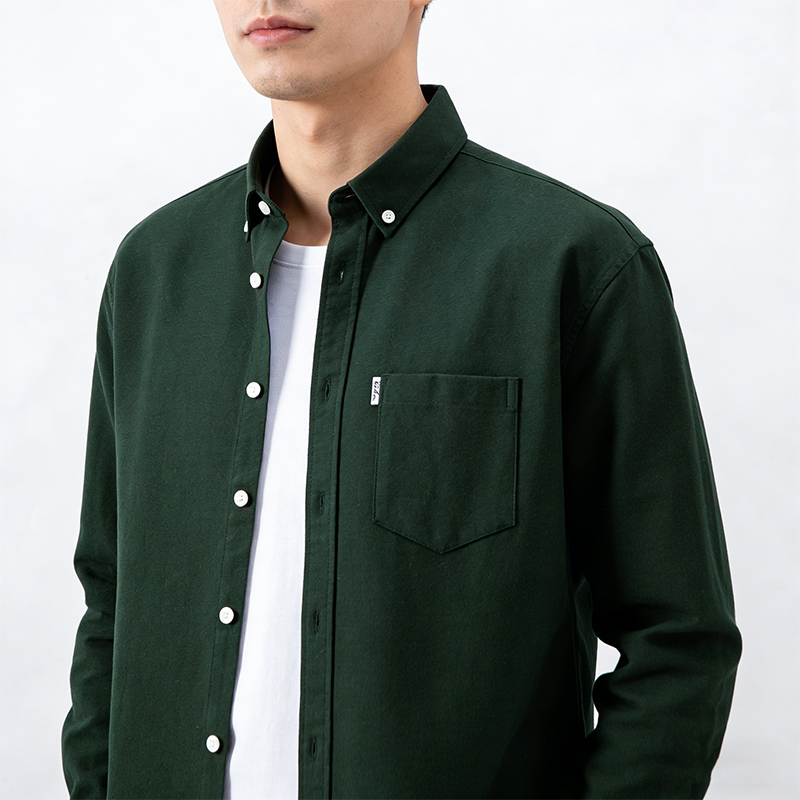 Camisas Casuales de Manga Larg - Oxford Cotton Casual Shirt Business reseña y precio