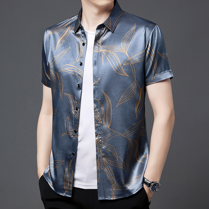 Ropa de seda para hombre, cami - Mens Satin Silk Dress Shirt reseña y precio