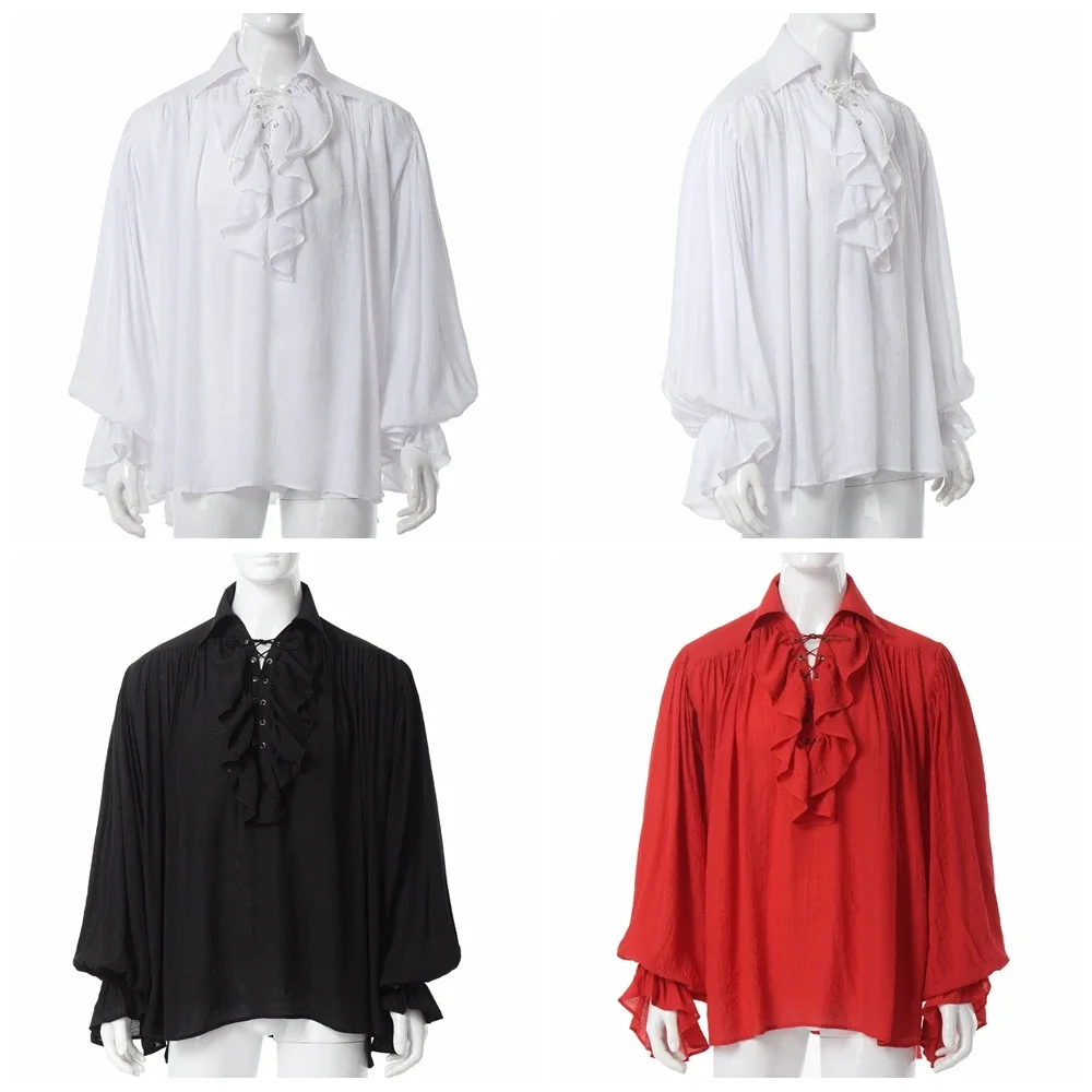 Camisa pirata para hombre, cam - Medieval Gothic Lace Up Pirate Shirt reseña y precio