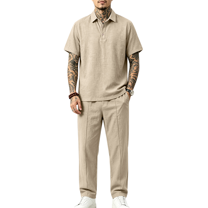Conjunto de 2 Piezas para Homb - Mens Linen Shirt Long Sleeve reseña y precio