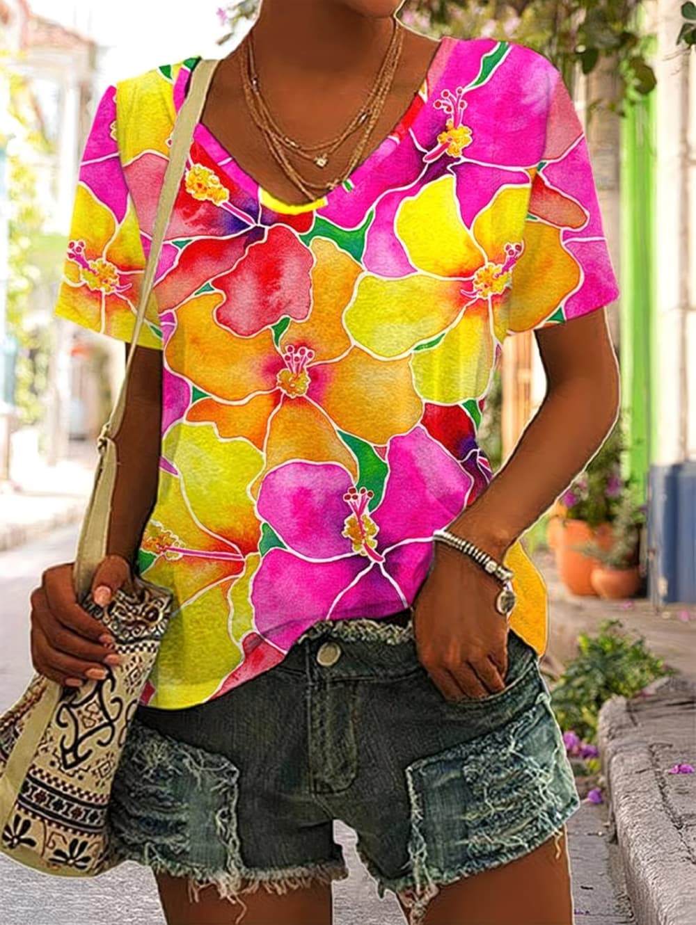 Camiseta de Verano para Mujer, - Vintage Hawaiian Floral Shirt reseña y precio