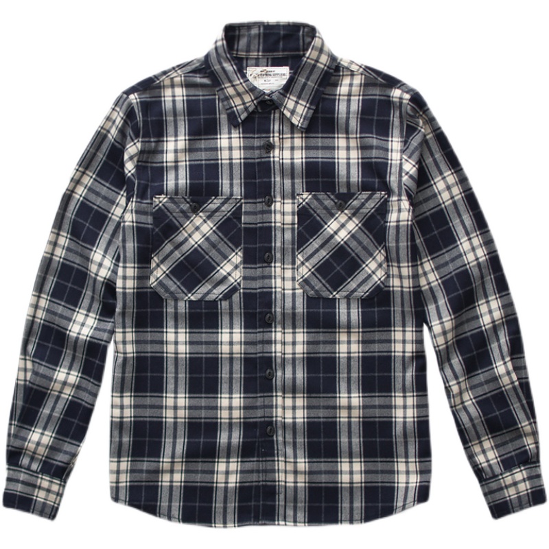 Otoño nuevo americano Retro 30 - Flannel Plaid Shirt Heavy Weight reseña y precio