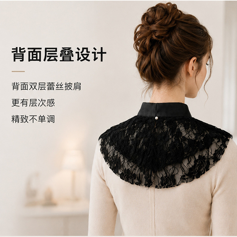 Elegante Cuello Falso de Encaj - Shirts reseña y precio