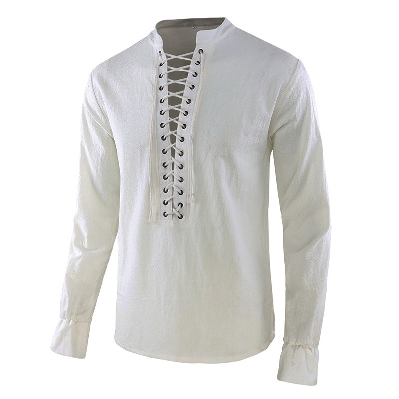 Camisa Renacentista para Hombr - Mens Linen Shirt Long Sleeve reseña y precio