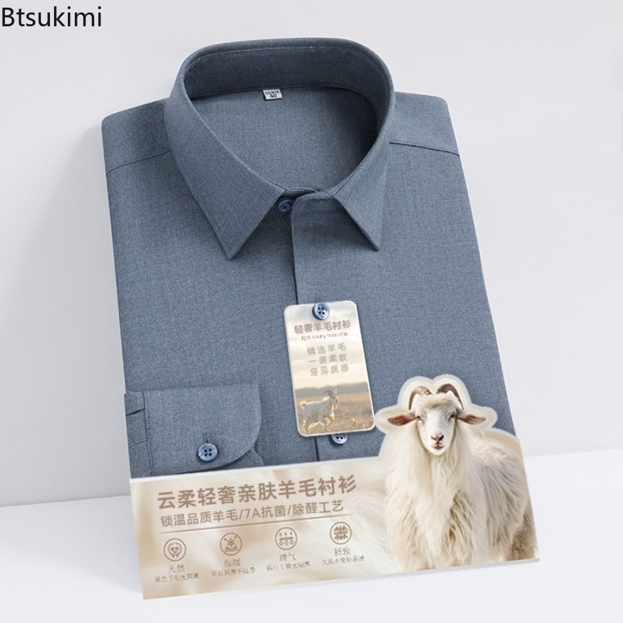 Nuevas camisas de manga larga  - Mandarin Collar Formal Shirt Slim Fit reseña y precio